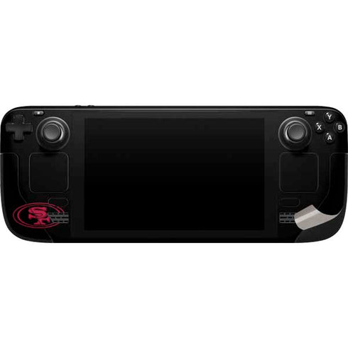 NFL San Francisco 49ers Black Performance Series Steam Deck Handheld Gaming Computer Skin
